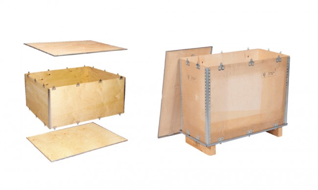 Collapsible plywood boxes